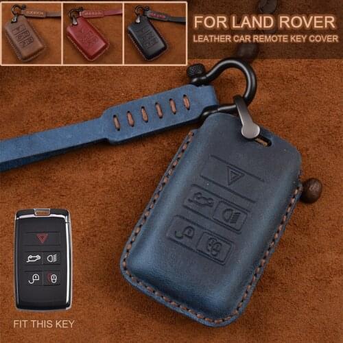 5 Buttons Leather Smart Key Case Cover Fit for Land Rover Range Rover Sport Freelander 2 Discovery Jaguar E-Pace XF XJL XK XE XJ