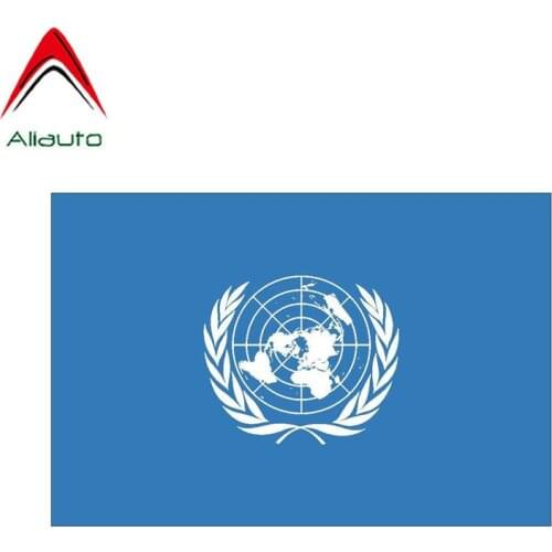 Aliauto United Nations Creative Flag Decal Reflective Sunscreen Waterproof Decoration Sticker Car Accessories PVC,15cm*10cm