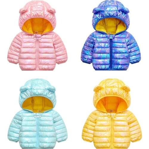 Baby Girls Jacket 2020 Autumn Winter Cartoon Ear Jackets For Boys Fashion Coat Kids Warm Hooded Outerwear Children Cute Clothes