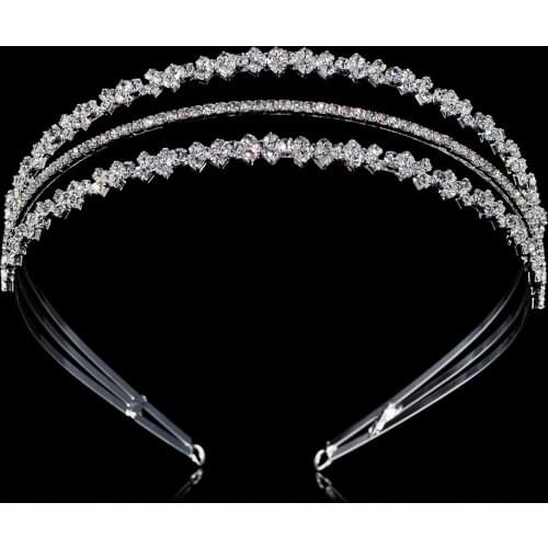 Multi-layers Ladies Crystal Wedding Hair Band Elegant Bridal Tiara Party Headband Crowns and Tiaras for Women