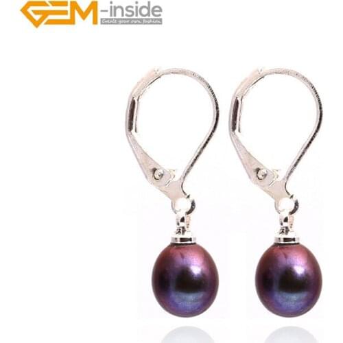 Gem-inside Fashion Simple Classic White Freshwater Pearl Earrings For Women Jewelry Cute Gift Female Jewelry Party Earring
