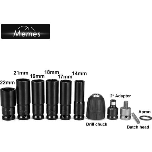 12 in 1 Electric Wrench Screwdriver Hex Socket Head Kit Set Drill Chuck Drive Adapter for Impact Wrench Electric Drill