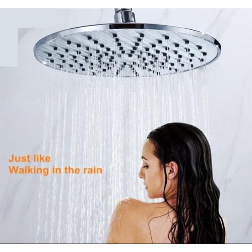 8/9 Inches Over-head for Bath Water Saving Silver Big Round Top Shower Heads High Pressure Rainfall Sprayer Nozzle Bathroom