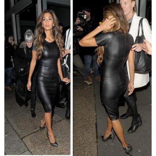 New Fashion flash short sleeves Dress VIntage Style Bodycon Knee Length dress black Dress