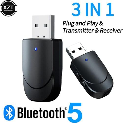 New Bluetooth 5.0 Audio Receiver Transmitter 3 IN 1 Mini 3.5mm Jack AUX USB Stereo Music Wireless Adapter for TV Car PC