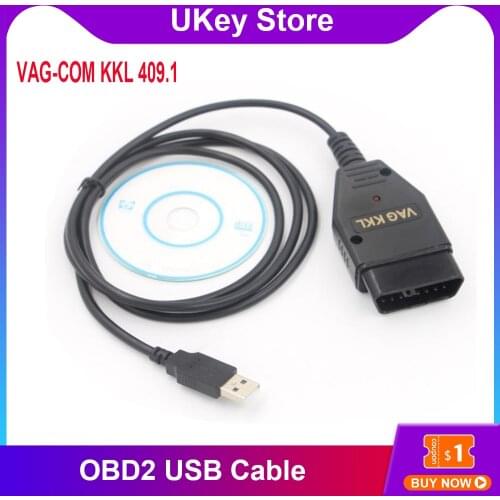 Okeytech OBD2 USB Cable VAG-COM KKL 409.1 Car Diagnostic Cable Scanner Scan Tool for VW Volkswagen For Audi For Skoda For Seat