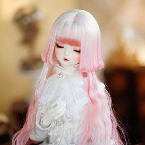 New Fashion 1/3 1/4 1/6 Bjd Wig High Temperature Long Wavy Gradient Colors Hair SD DD MDD For BJD Doll