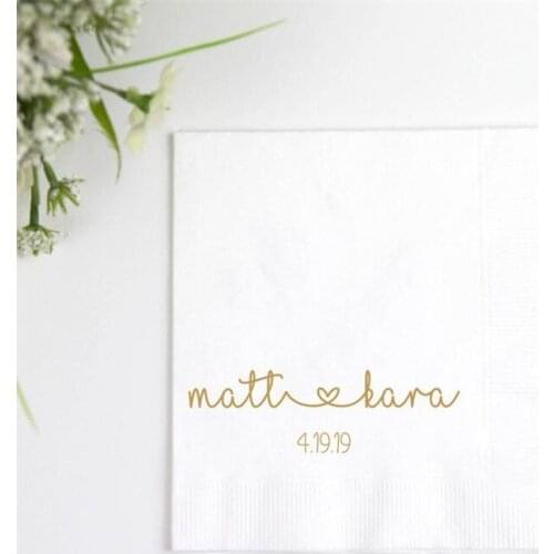 Personalized Wedding Napkins, Rehearsal Dinner, Engagement Party, Custom Bar Napkins, Custom Wedding Napkins