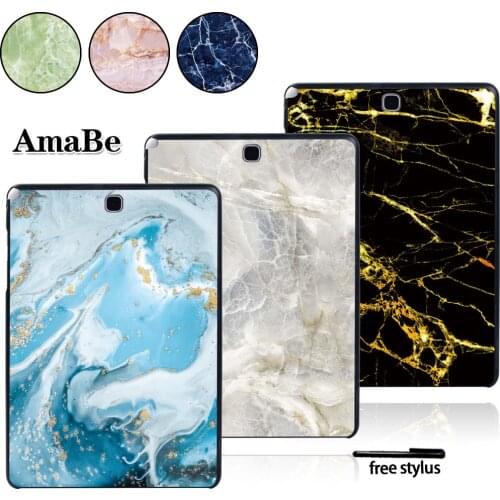 Plastic Marble Pattern Case For Samsung Galaxy Tab A T550 T555 SM-T550 SM-T555 9.7 Inch -Tablet PC Plastic Shell Case Cover