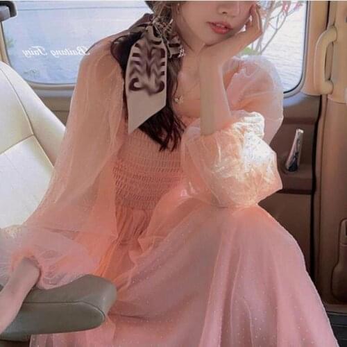 Lovely Women Layer Long Mesh Evening Party Night Dress Pink Blue Sweet Fairy Dresses Elegant Puff Vestidos Tiered Ball Gown New