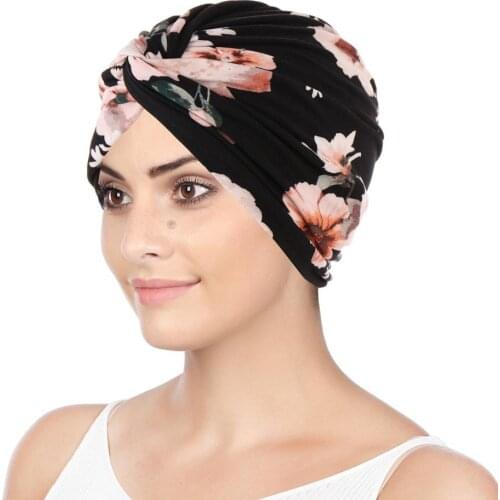 Print muslim turban caps for women islamic inner hijab bonnet Arab wrap head scarf turban femme musulman turbante mujer