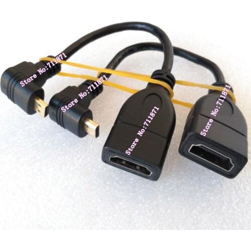 Right Angle Bend Up Down Type D Male A Female HDMI Line cable Micro HDMI Male to A Female Cable Line MP4 Camera Connect HDTV
