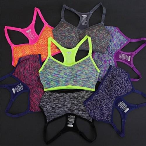 Adjustable Spaghetti Straps Women Fitness Yoga Sports Bra For Running Gym Women Fitness Bra Push Up Bras Top Seamless Padded