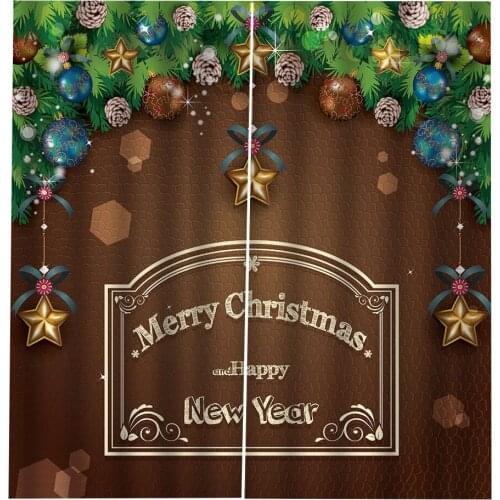 Christmas Curtains Living Room Bedroom Window Drapes Party Backdrops 2 Panel