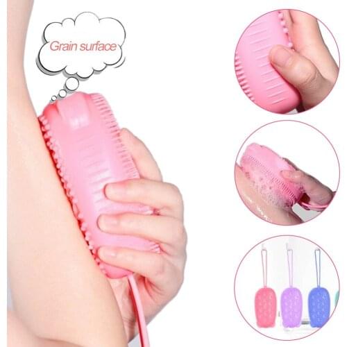 Silicone Body Scrubber Shower Exfoliating Scrub Sponge Bubble Bath Brush Massager Skin Cleaner Cleaning Pad Bathroom Accessories