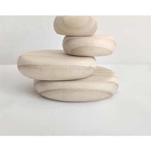 Nordic Wooden Pebbles Building Blocks Wood Stones Stacking Game Rock Blocks Baby Children Educational Puzzle Toys DIY Crafts