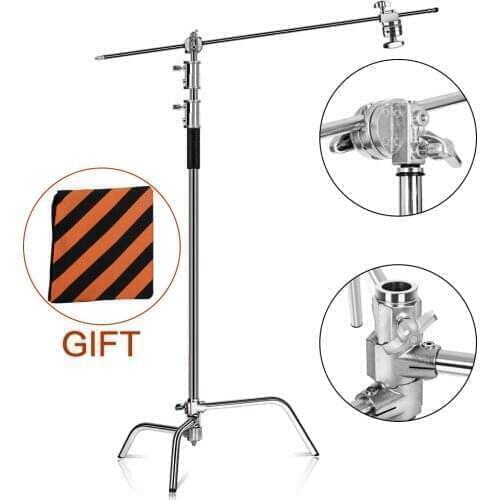 2.6M/8.5FT Stainless Steel Century Foldable Light Stand Tripod Magic Leg Photography C-Stand For Spot Light,Softbox,Photo Studio