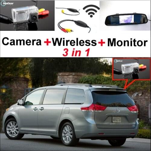 3 in1 Special Rear View Camera + Wireless Receiver + Mirror Monitor Easy DIY Back Up Parking System For TOYOTA ist Urban Cruiser