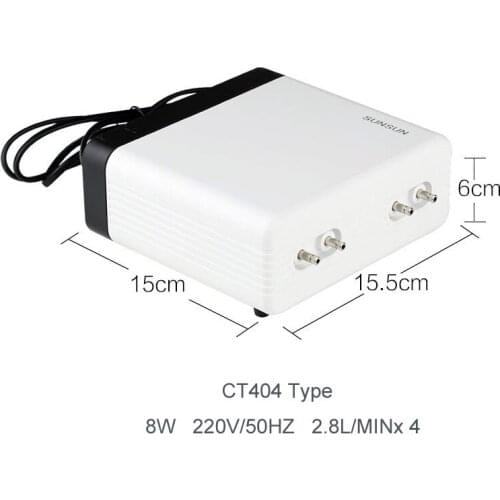 Super Quiet 8W 4 Outlets Aquarium Air Pump for Fish Tank Electric Oxygenator 2.8 x4L/MIN