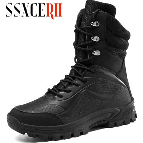 Military Boots 2022 New Autumn Men Quality Special Force Tactical Desert Combat Ankle Boats Army Work Shoes Leather Snow Boot