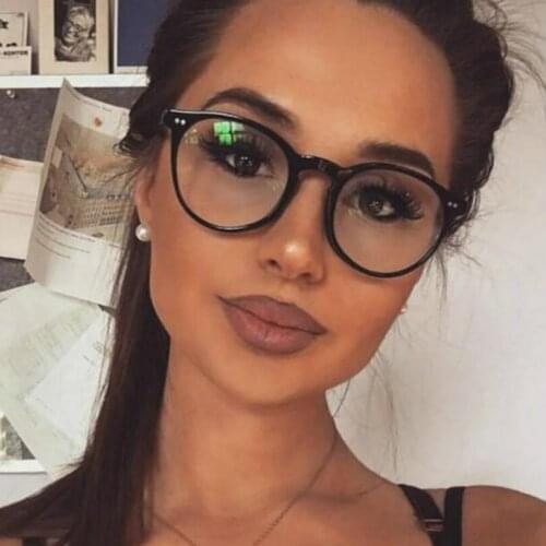 Retro Fashion Women Glasses Frame Men Black Eyeglasses Frame Vintage Round Clear Lens Glasses Optical Spectacle Frame Nerd Party