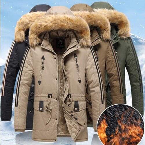 Winter Hiking Coats Men 2020 Thick Windproof Overcoat Outwear Male Casual Long Jacket Windbreaker Men Fur Colloar Warm Coat