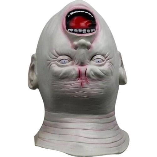 1 Pcs Halloween Terrorble Upside Down Head Ghost Mask Creepy Grimace Latex Realistic Ghost Mask Full Head Party Cosplay Masks