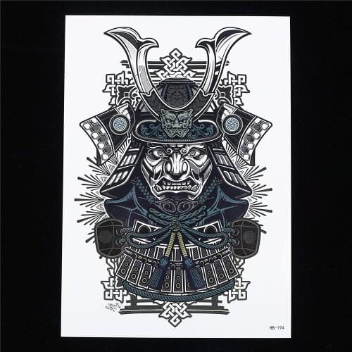1pc Sexy Cool Beauty Japanese Samurai Warrior Women Men Body Art Paint Tattoo HB194 14.8cm x 21cm Sized Temporary Tattoo Sticker