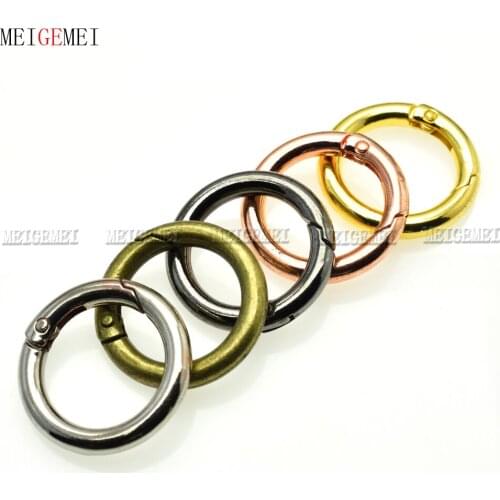 1pcs Spring Gate D O Ring Openable Keyring Leather Bag Belt Strap Dog Chain Buckle Snap Clasp Clip Trigger Bag Parts Accessories
