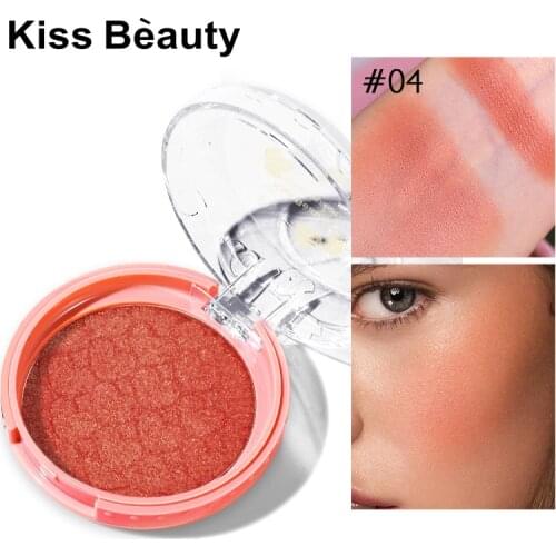 1pcs Face Blush Natural Cheek Red Rouge Blusher Powder Blush Makeup Palette Mineral Pigment Waterproof Cosmetic Dropshipping