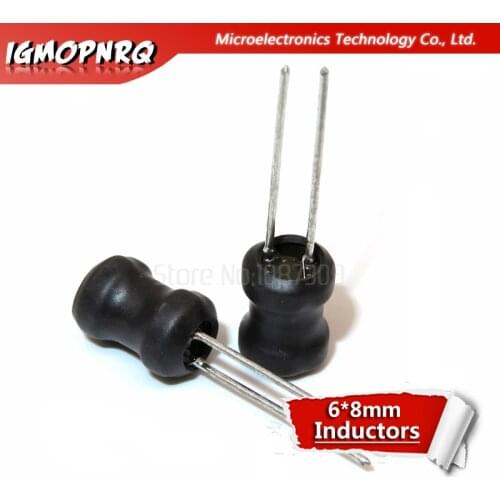 10PCS I-shaped Coils Unshielded Wirewound Dip Power Inductors 0608 (6*8mm) 2.2uH 3.3uH 4.7uH 22uH 33uH 47uH 68uH 100uH Inductors