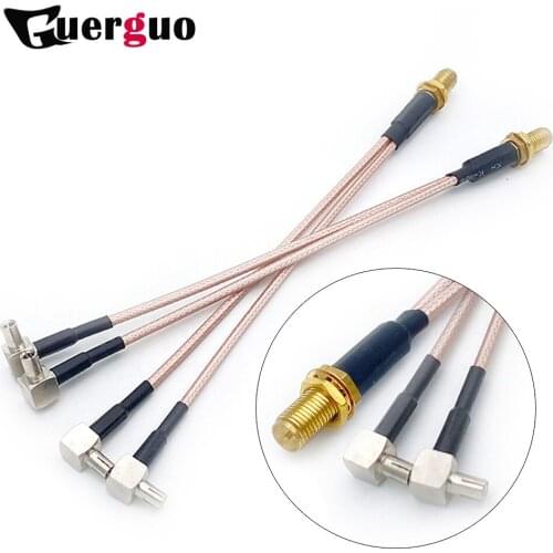 100PCS Y type Cable Pigtail for HUAWEI/ZTE 3G/4G Modem Antenna Extension Cord RP-SMA Female to 2 X TS9 Connector Splitter