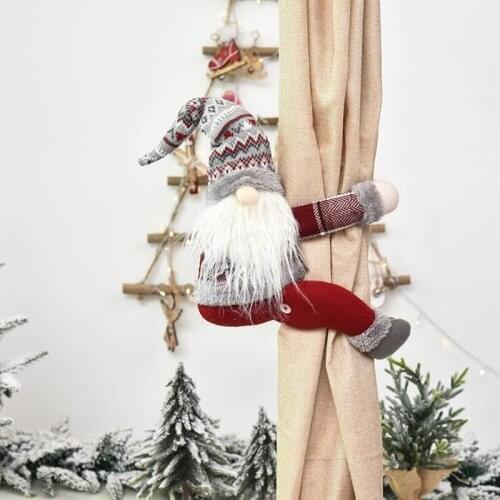 200 Christmas Decoration Santa Claus Elk Windows Christmas Curtain Decoration Home Christmas Gifts