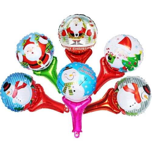 2021 new year party balloons Santa Claus snowman aluminum balloon Christmas decoration for home kids toys Hand held balloon