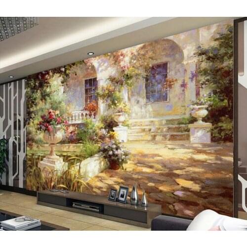 3d customized wallpaper custom 3d wallpaper Mediterranean landscape painting mural living 3d wallpaper