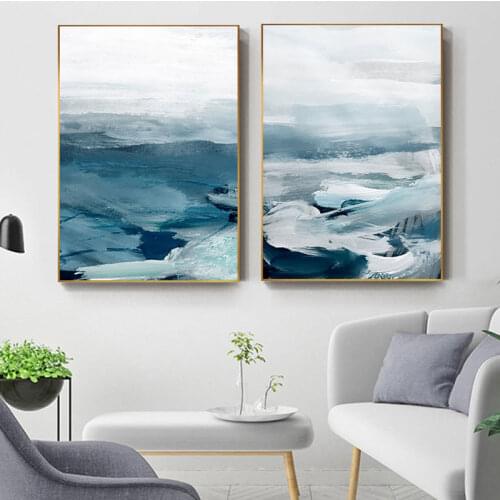 Abstract Amazing Blue Sea Clouds Canvas Painting Modern Poster and Print Art Wall Picture for Living Room Bedroom Tableau Salon