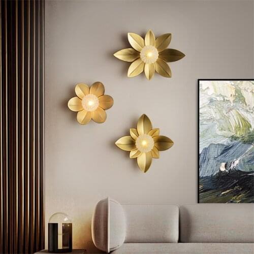 American Copper Wall Lamps Modern Luxury Living Room Background Corridor Aisle Stairs Hotel Bedroom Bedside Art Deco Wall Lights