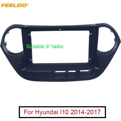 FEELDO Car 2Din Audio Fascia Frame Adapter For Hyundai I10 9" Big Screen Dash Fitting Panel Frame Installtion Kit #MX6393