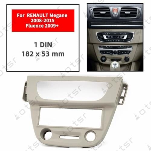 Car Radio Fascia Stereo Panel Plate For RENAULT Megane 2008-2015 Fluence 2009+ cream color Frame Dash Kit