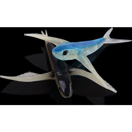 Bionic Flying Fish Sea Fish Soft Tuna Lure Saltwater Fishing Lure for Kingfish/Tuna/Mackerel/Marlin/Mahi Mahi Offshore Trolling