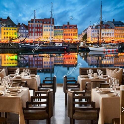 Large modern 3D wallpaper, Danish night scenery, photo mural for living room bedroom dining room wall vinyl wallpaper