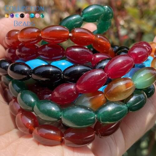 8x12mm Natural Measle Agates Turquoise Chalcedony Jades Jspers Stone Beads for Jewelry Making DIY 15"