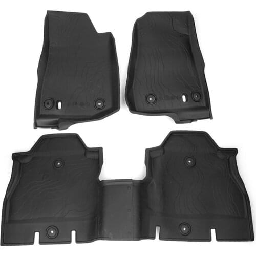 Black Rubber Car Floor Mats For Jeep Wrangler JL Car Interior Accessories Protection Car Foot Pad Easy To Clean