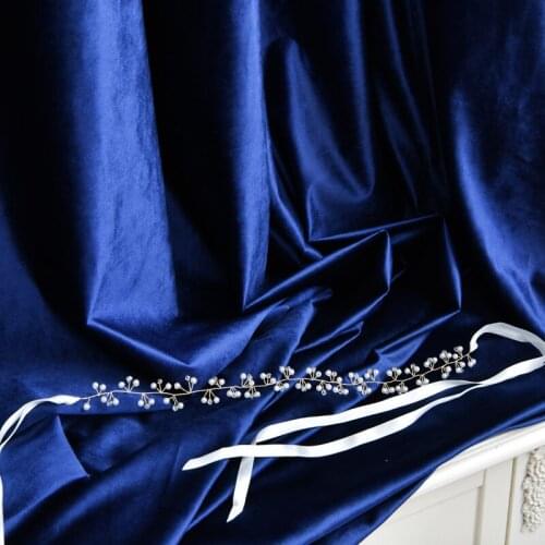 Pure Blue Nordic Modern Minimalist Light Luxury Curtains for Living Room Bedroom Italian Velvet Blackout Curtain Fabric
