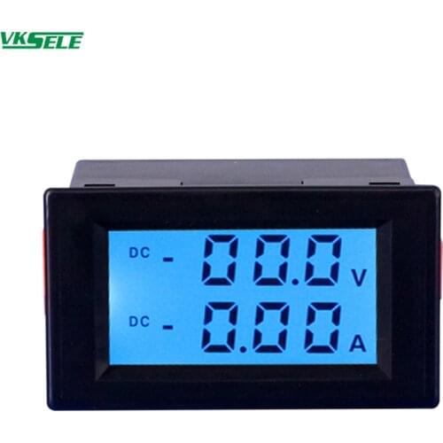 D85-3051 Digital DC Current and Voltmeter Digital Display LED LCD DC Meter D85-3051 Blue Screen
