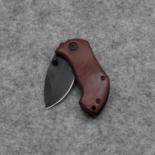 Damascus Pocket Knife Folding Hunting Knife Tactical Survival Knives 440C Blade Steel Wood Handle EDC Hand Tools Camping Knife