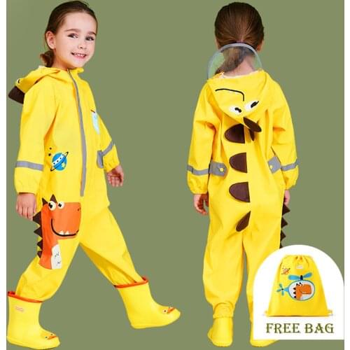 Kids Raincoat Kids Rain Suit Baby Hood Waterproof Coverall One Piece Rainwear Muddy Raincoat Breathable Raincoat For Children