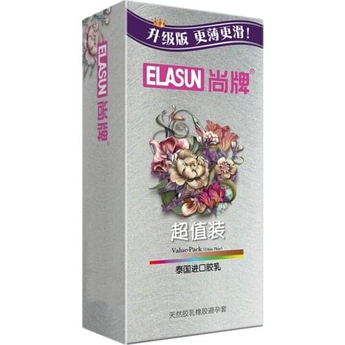 Elasun 100 Pcs/Pack Upgrade Ultra Thin Cons Contraception Device Large Oil Quality Natural Latex for Cons for Men