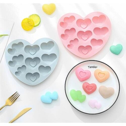 Love Hearts Shaped Cake Mold 3d Diy Food Silicone Jelly Pudding Cupcake Cake Tools Chocolate Pastry Molds Baking Accessories