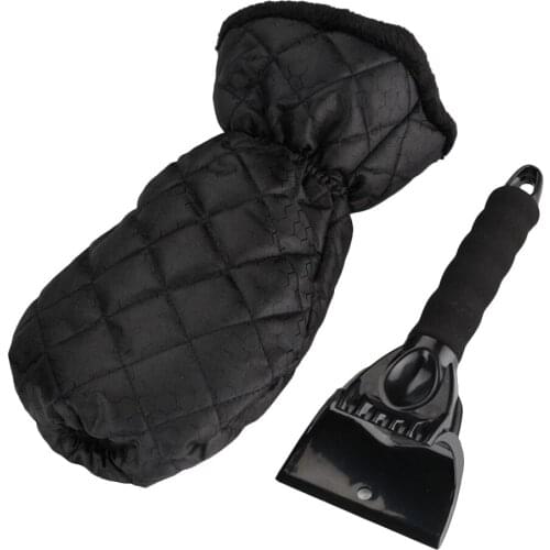 Car Windshield Ice Scraper Snow Shovel Brush with Warm Gloves Snow Removal Car Ice Scraper Tools for Cars
